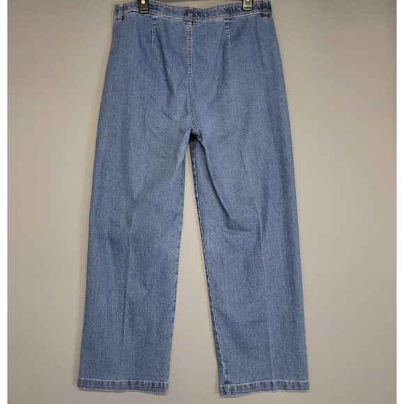 Erika Jeans Womens 14 Blue Denim Straight Leg Stretch High Rise Classic Pants - Picture 13 of 14